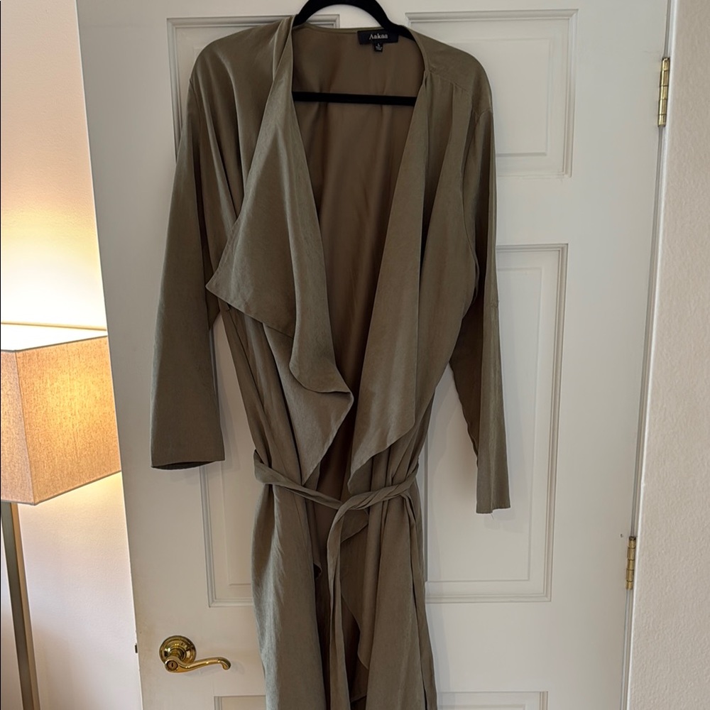 Olive Green Drape Front Cardigan